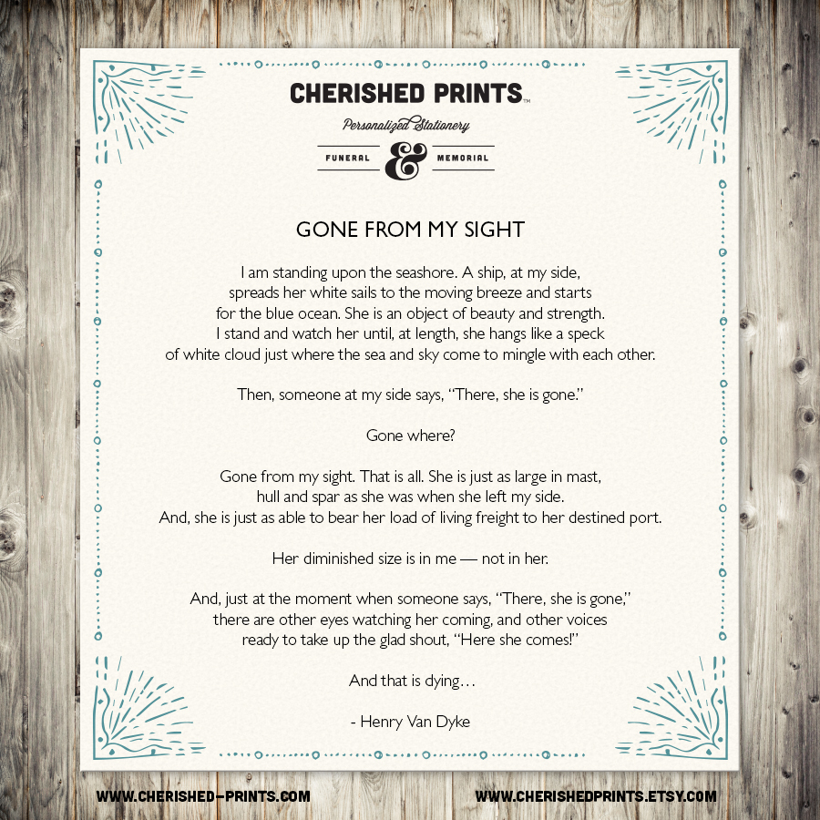 Gone From My Sight • Cherished Prints
