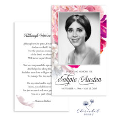 Beautiful Soft Peonies Funeral Card