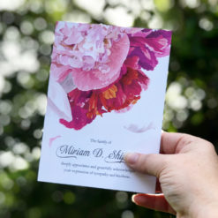 peonies thank you card