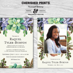 Succulents Funeral Announcements and Invitations for Memorials ...