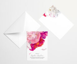 Pink Soft Beautiful Peonies Acknowledgment Cards with envelopes