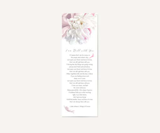 Soft Beautiful Peonies poem Bookmark