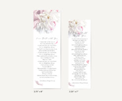 Soft Beautiful Peonies poem Bookmark large and small