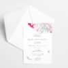 Pink Peonies Funeral Invitations with envelopes