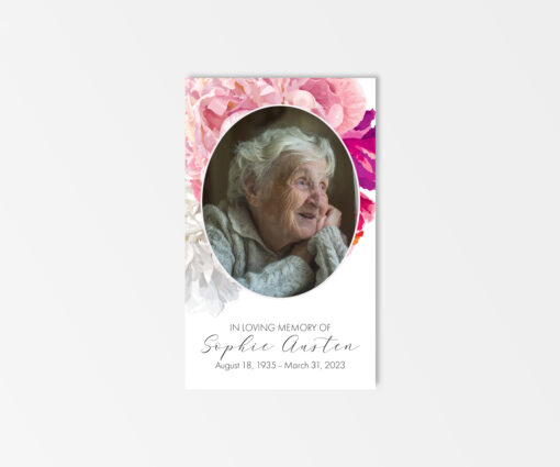 Beautiful Soft Peonies photo Prayer Card