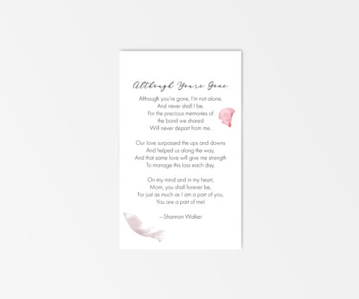 Beautiful Soft Peonies poem Prayer Card