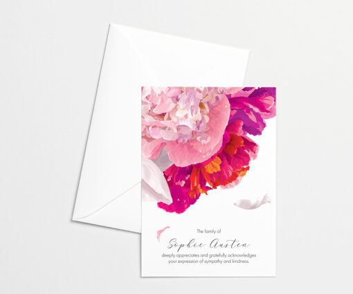 Peonies Thank You Card with envelope