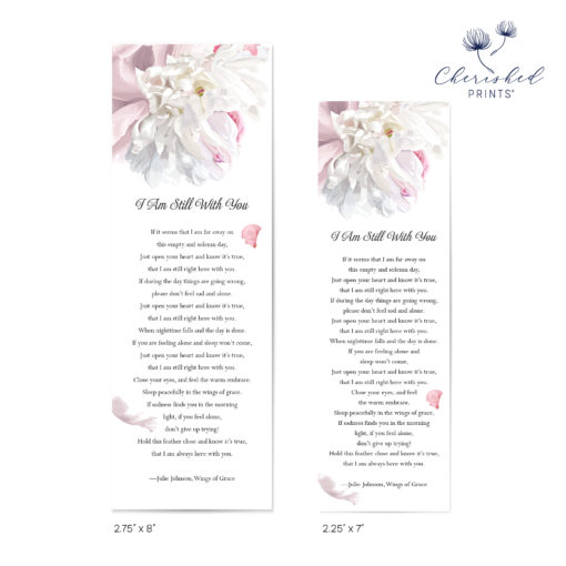 Beautiful soft pink and white peonies bookmarks