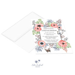 Anemones Invitation with envelope