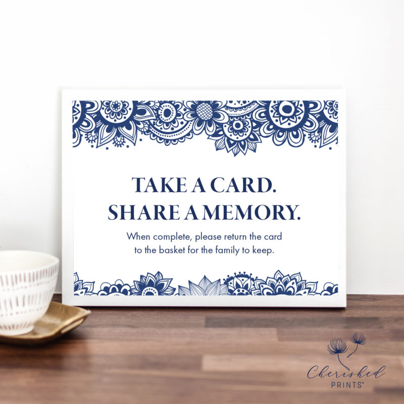 Share a Memory Cards and Signs, Attendance Cards, Remembrance Cards