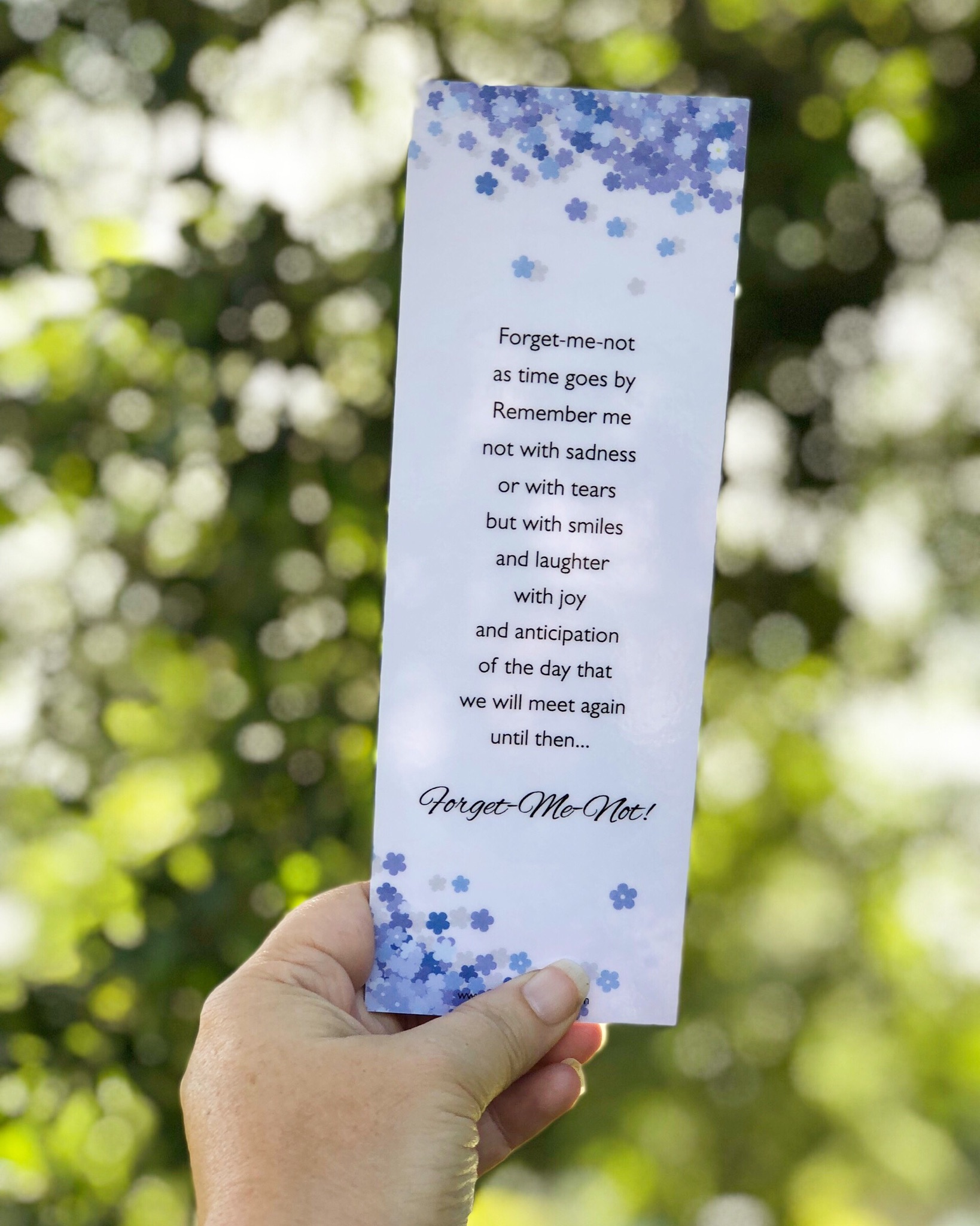 Forget-Me-Not--Laminated Bookmark