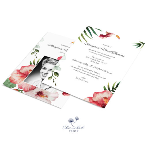 Tropical flowers invitation