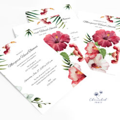 Tropical flowers invitation no photos