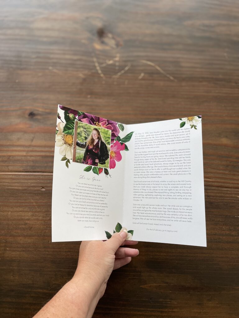 Spring Flowers Funeral Program - Bifold • Cherished Prints