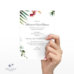 Tropical flowers invitation