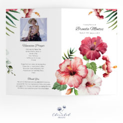 Tropical Flowers Funeral Program