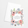 Anemones and butterflies acknowledgment cards front and back