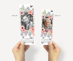 Anemones and butterflies celebration of life laminated bookmarks