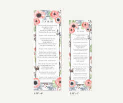 Anemones and butterflies celebration of life laminated bookmarks