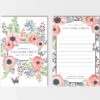 Anemones and butterflies celebration of life memory card front and back