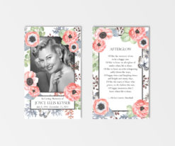 Anemones and butterflies prayer card