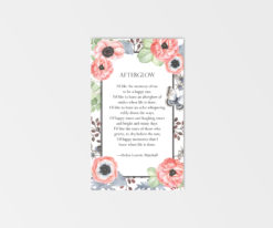 Anemones and butterflies laminated prayer card front