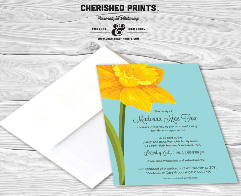 Memorial Announcements and Funeral Invitations Mourning Cards
