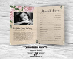 Purple Roses Funeral Program