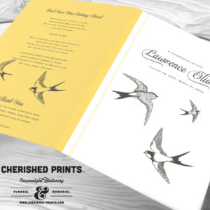 Sparrows Funeral Program