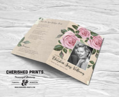 Purple Roses Funeral Program