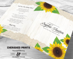 Sunflowers Funeral Program