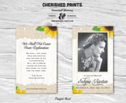 Sunflowers Prayer Card