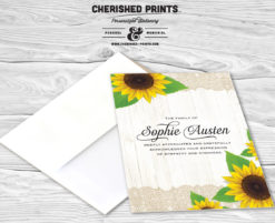 Personalized Thank You Funeral Cards with White Florals - Modern Pink Paper