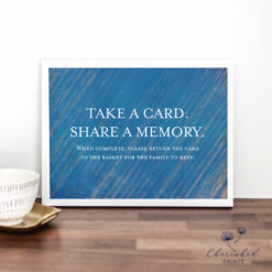 Modern Blue Striped share a memory card sign