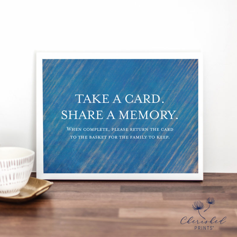Share a Memory Cards and Signs, Attendance Cards, Remembrance Cards