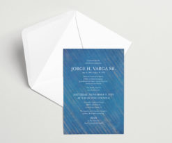 blue military funeral invitation with envelopes