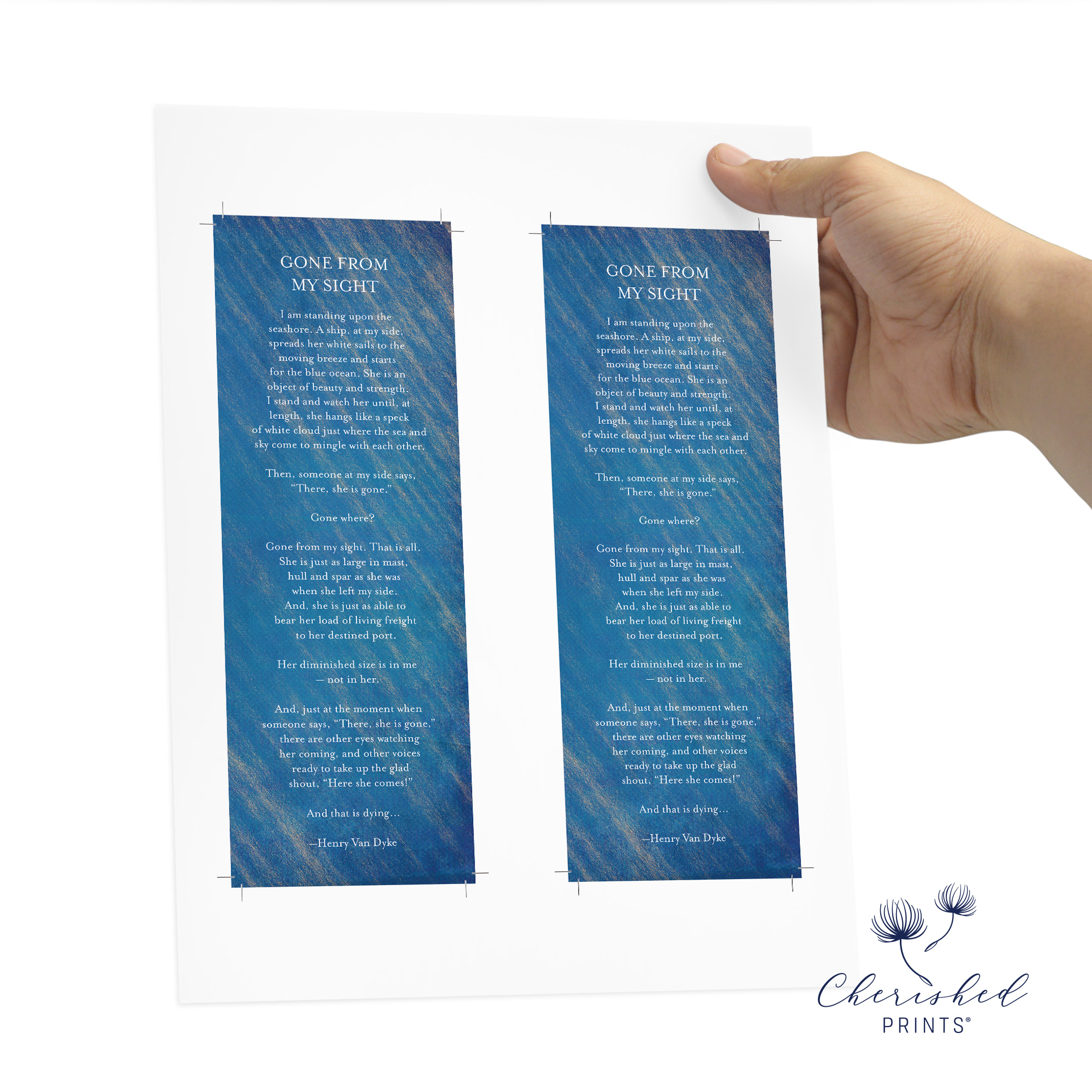 Blue Striped Bookmark Print Ready PDF