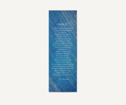 blue striped funeral bookmark