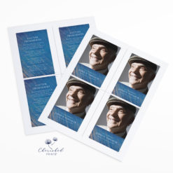 Blue Striped Prayer Card 4up front and back