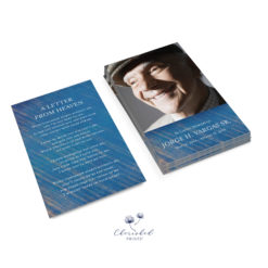Blue Striped Prayer Card stack