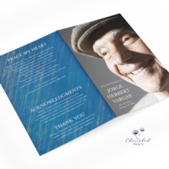 Modern Blue Striped Bifold Program