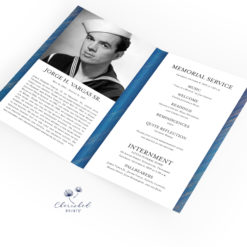 Modern Blue Striped Bifold Program