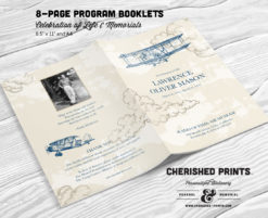 Vintage Airplanes Multi-Page Funeral Booklet Program for Memorials, Celebration of Life, Bulletin