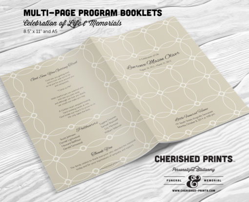 Interlocking Circles Multi-Page Funeral Program Booklet