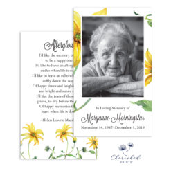 yellow daisies Prayer card