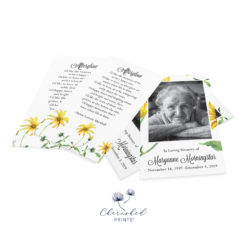 yellow daisies Prayer card cluster