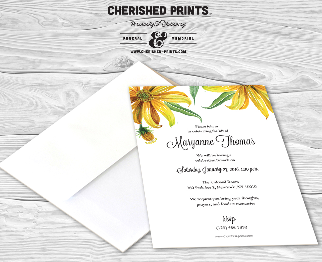 daisies celebration of life invitations and announcements