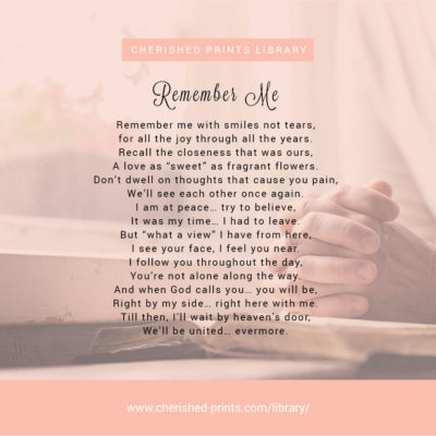 Remember Me Poem