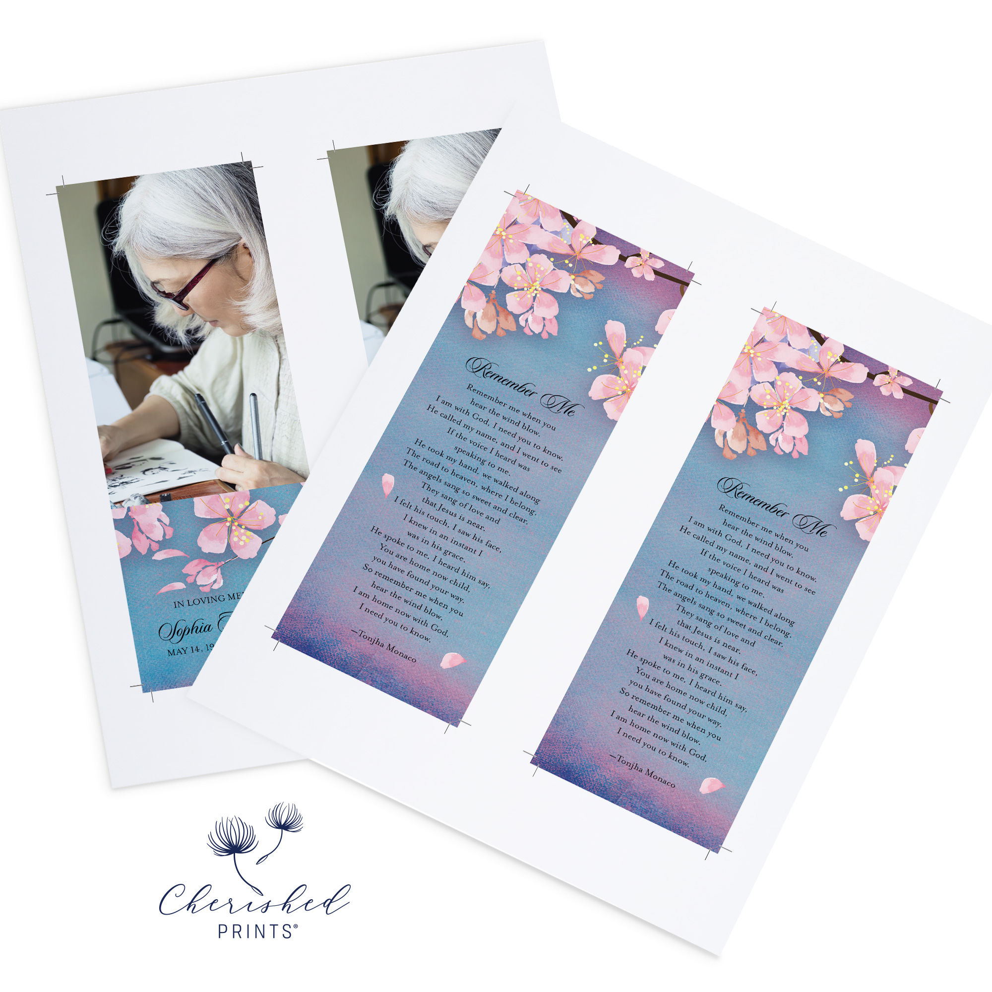 Sakura Cherry Blossom Bookmarks 2up PDF