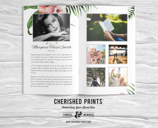 Tropical Flowers-Program-Booklet-Inside-Cover-Obituary-Collage